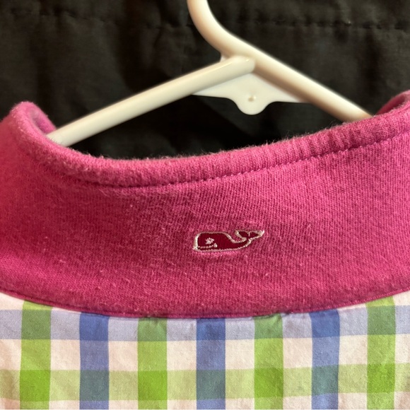 Vineyard Vines Pink Quarter-Zip Sweater with Plaid Accents - Picture 7 of 7